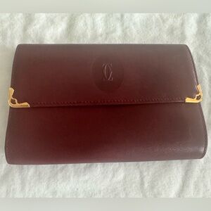 Cartier Long Wallet with Kiss Lock Coin pouch in Excellent Condition